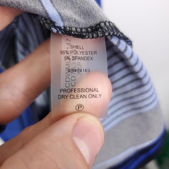 Calvin Klein Dress Womens XL Short Sleeve Shift Mixed Media Stripes Stretchy - Picture 6 of 8